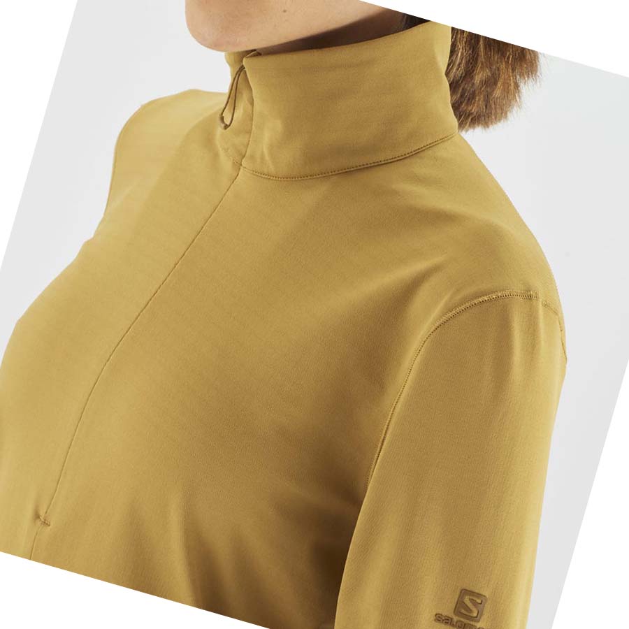 Salomon ESSENTIAL LIGHTWARM Kadın Kapüşonlu Sweatshirt Sarı | TR 2524MQZ